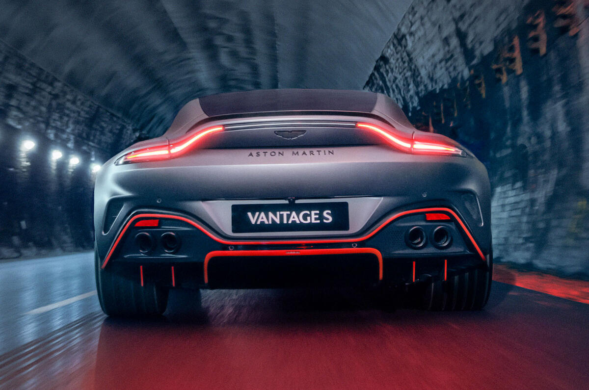 Aston Martin Vantage S rear tracking Aston Martin Vantage S rear tracking