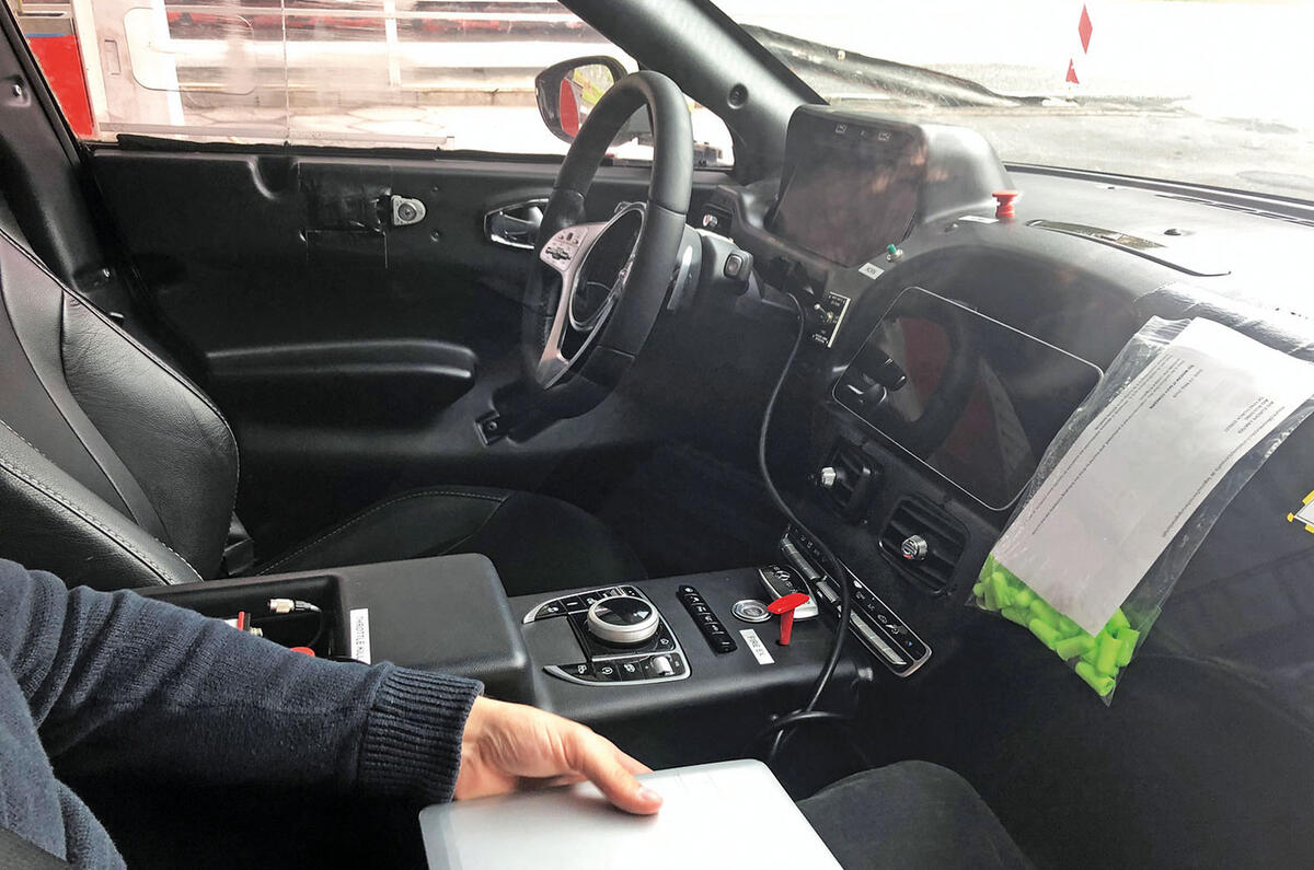 Aston Martin DBX prototype - interior spy shots