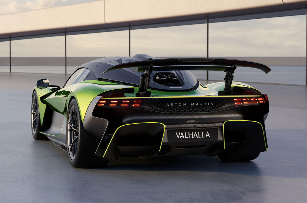 Aston Martin Valhalla   rear with spoiler raised Aston Martin Valhalla   rear with spoiler raised