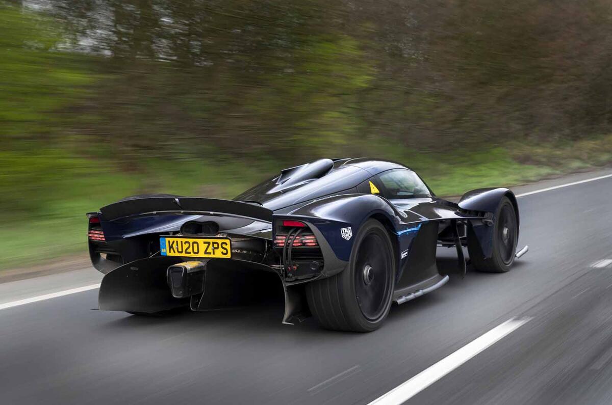 Aston Martin Valkyrie road testing rear Aston Martin Valkyrie road testing rear