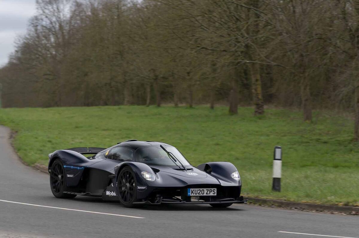 Aston Martin Valkyrie road testing side corner Aston Martin Valkyrie road testing side corner