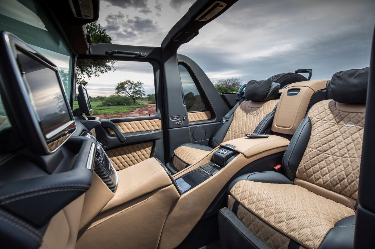 Mercedes-Maybach G650 Landaulet rear seats with roof down