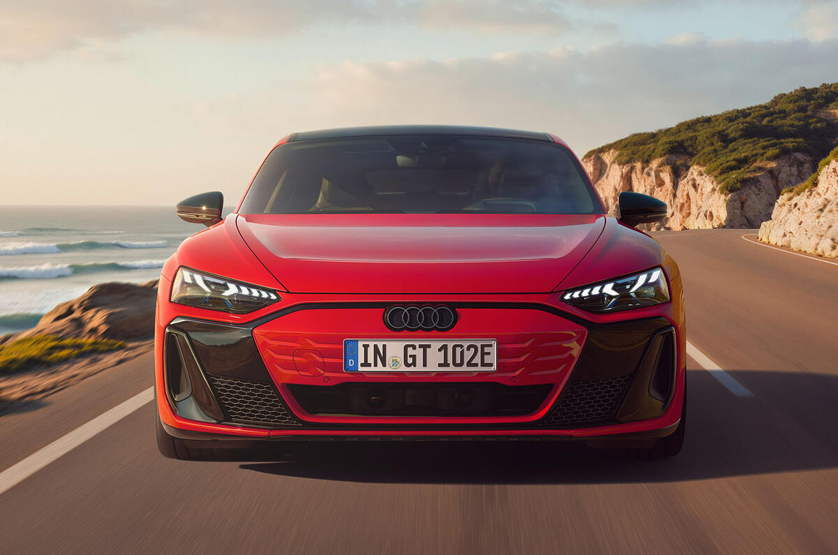 Audi E tron GT Quattro front tracking Audi E tron GT Quattro front tracking