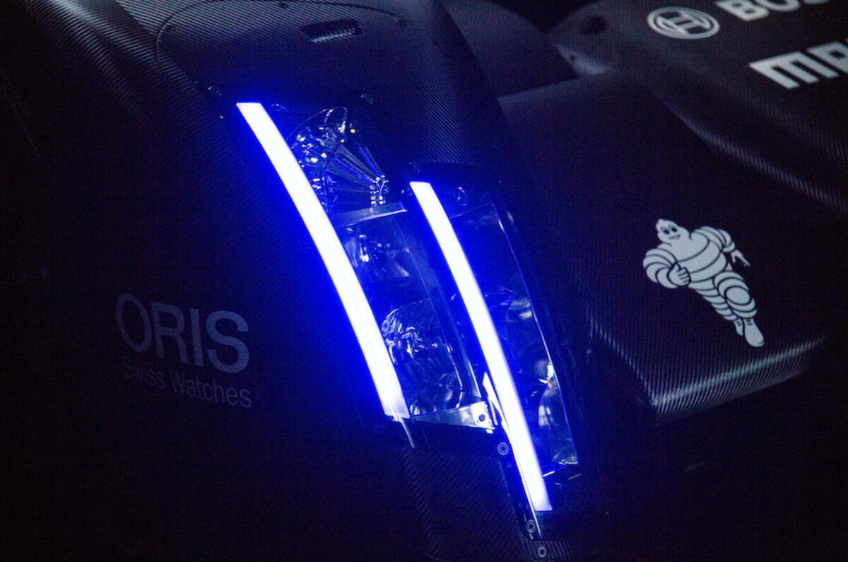 Audi's Matrix LED laser lights project a bright cone of light down the road for better visibility Audi's Matrix LED laser lights project a bright cone of light down the road for better visibility