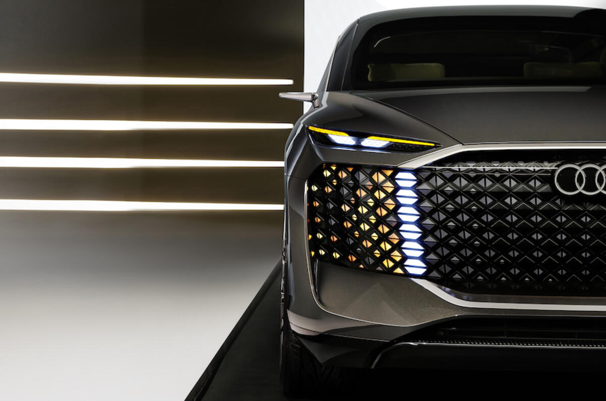 The Audi Urbansphere concept's animated LEDs can convey simple safety messages to other road users The Audi Urbansphere concept's animated LEDs can convey simple safety messages to other road users