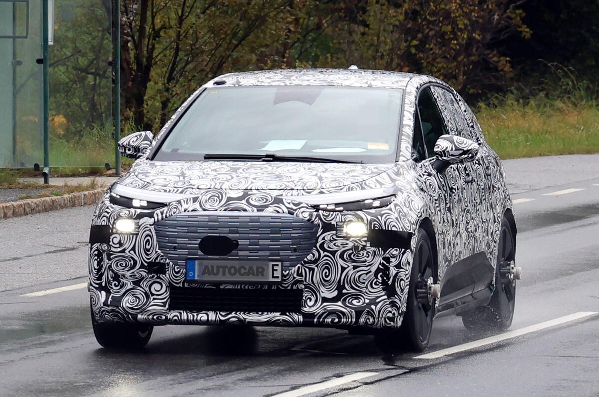 Audi prototype camo front quarter tracking