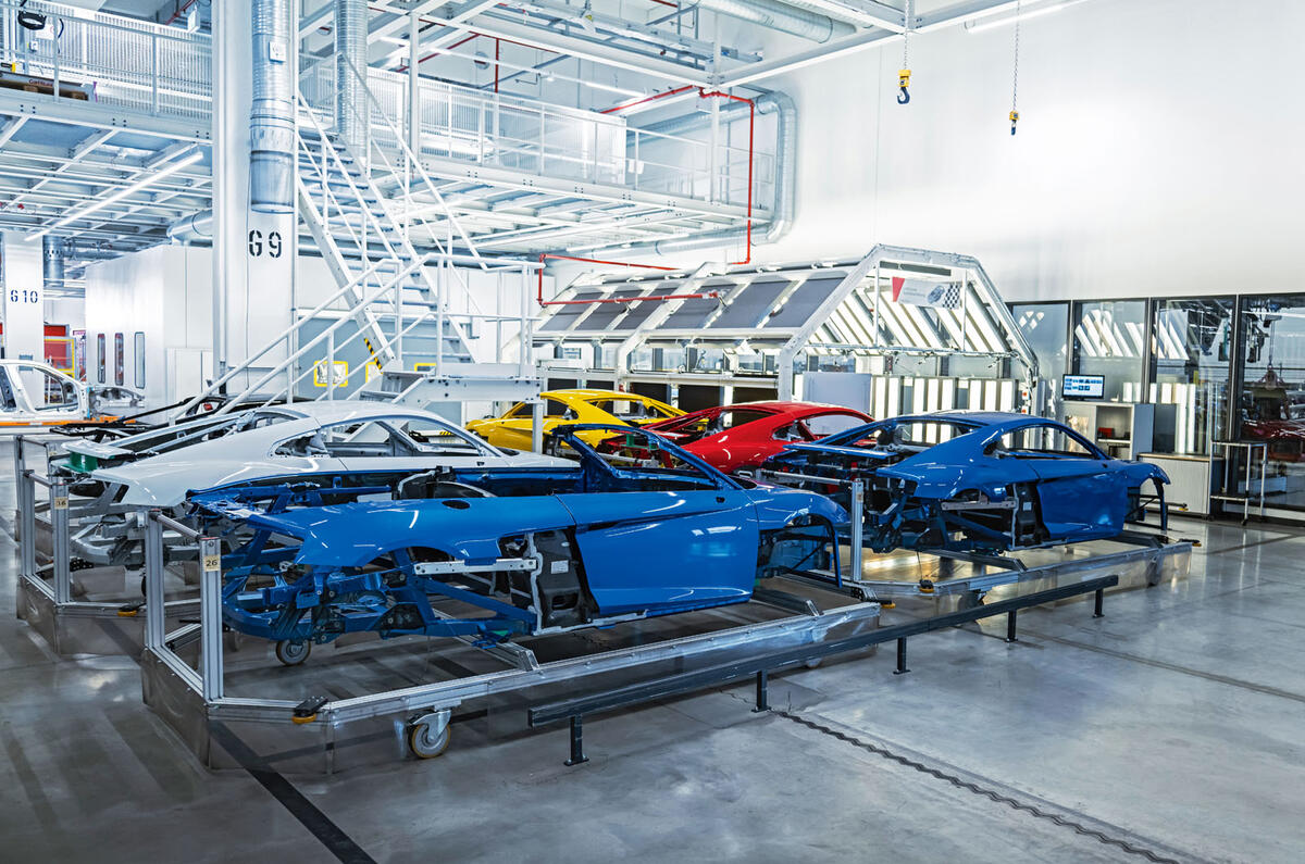 Audi R8 shells in factory