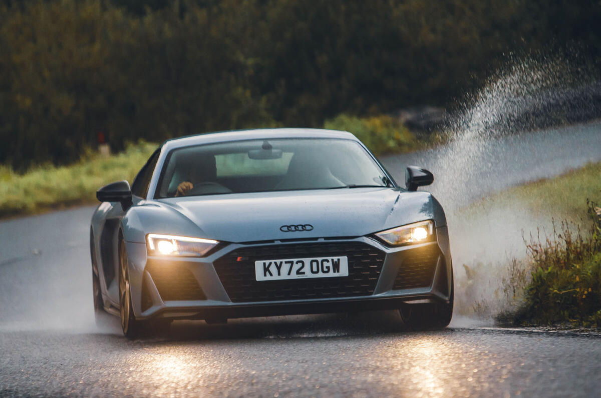 Audi R8 V10 Performance RWD Edition front cornering splash Audi R8 V10 Performance RWD Edition front cornering splash