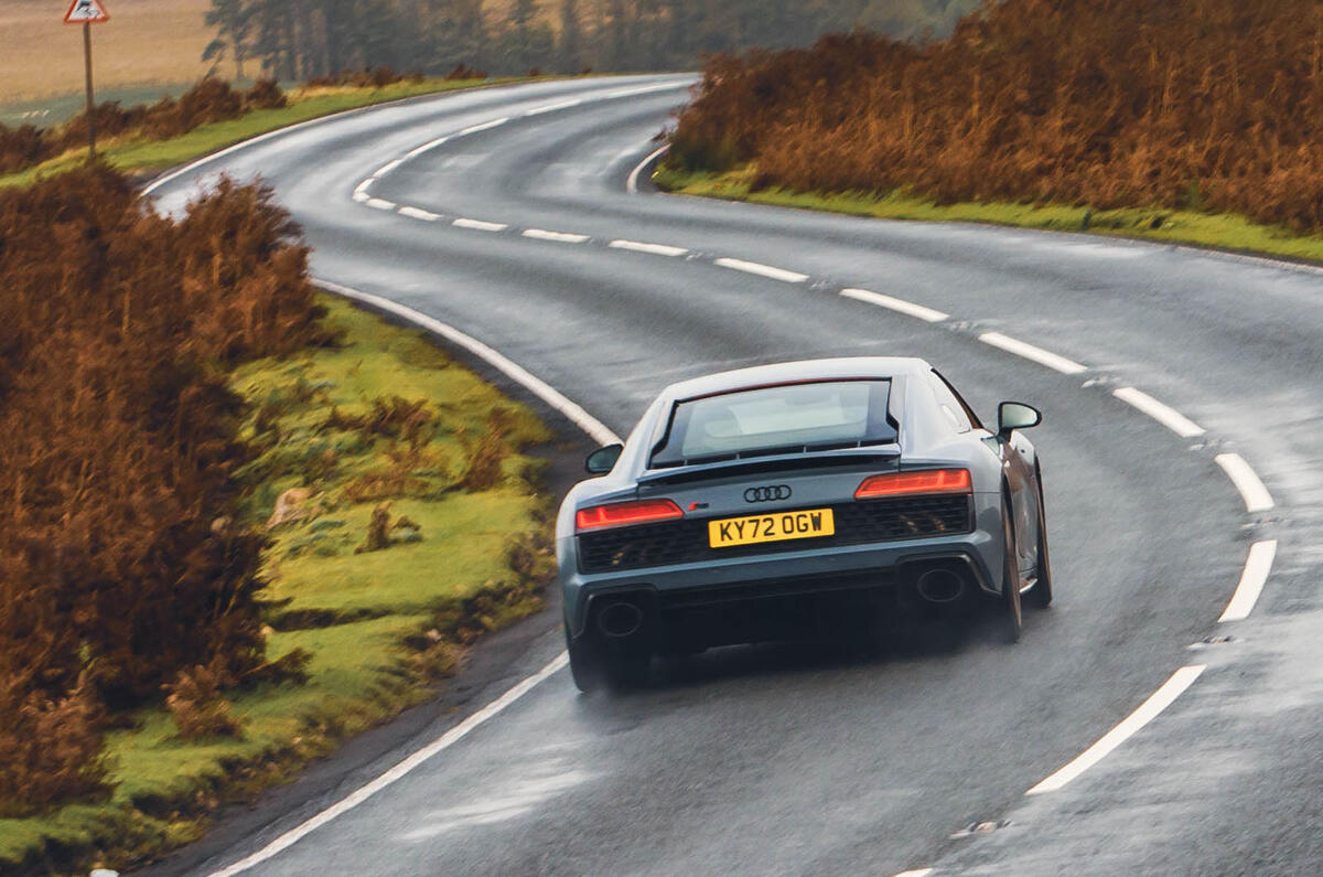 Audi R8 V10 Performance RWD Edition rear cornering Audi R8 V10 Performance RWD Edition rear cornering