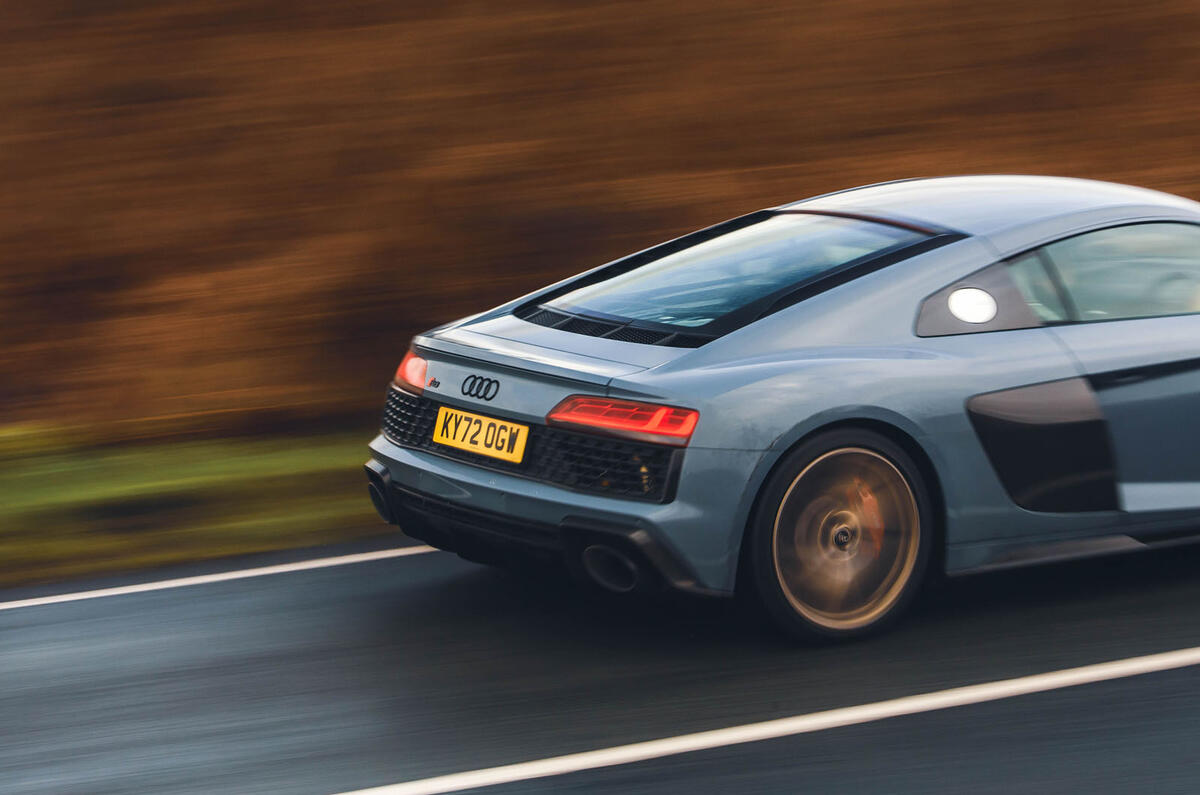 Audi R8 V10 Performance RWD Edition rear half tracking