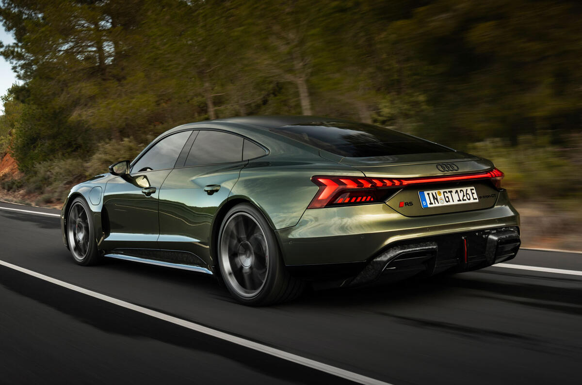 Audi RS E Tron Performance rear quarter tracking