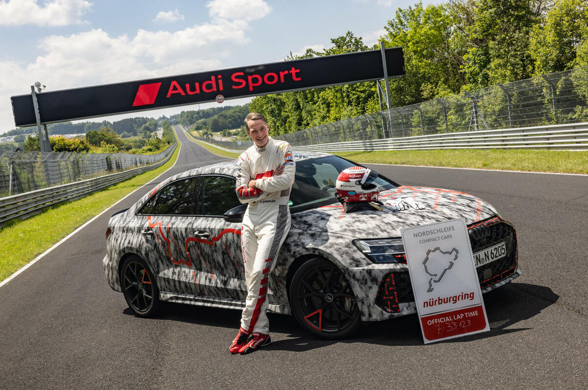 Audi RS3 facelift camo lap record Audi RS3 facelift camo lap record