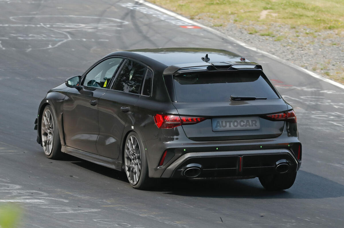 Audi RS3 Nurburgring rear quarter tracking