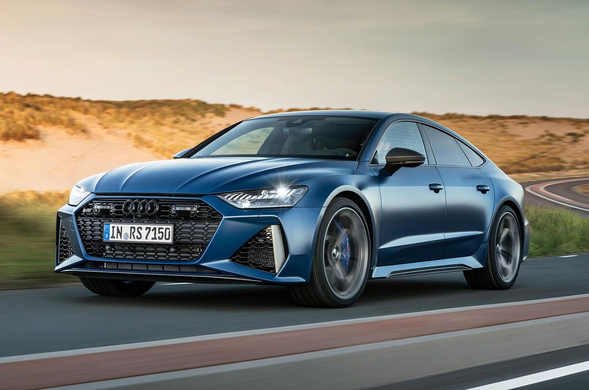 Audi RS7 performance edition front three quarter tracking Audi RS7 performance edition front three quarter tracking