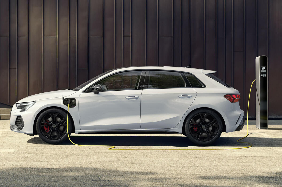 Audi A3 Sportback 40 TFSI e   side view, charging