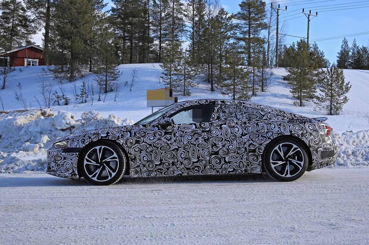 Audi E-Tron GT spyshots side on