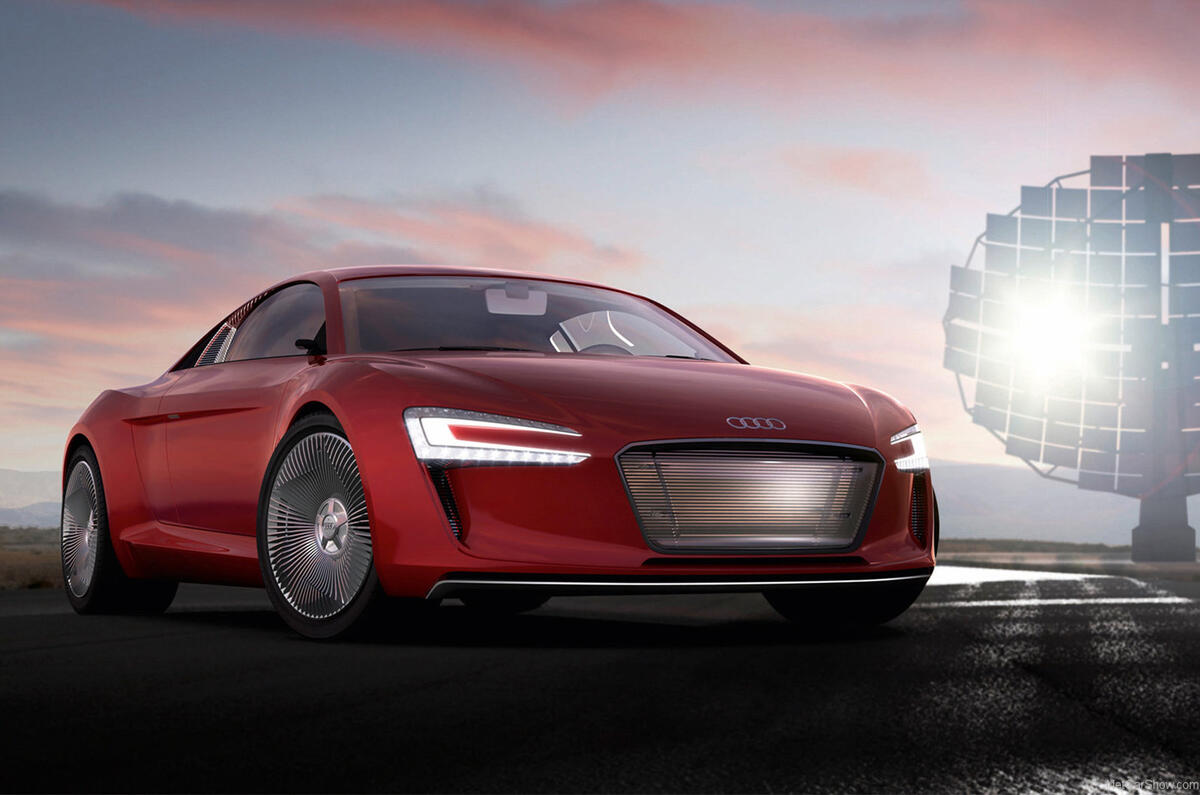 The 2009 Audi e-tron concept was the first glimpse of Audi's electric vision 2009 Frankfurt Motor Show Audi e-tron concept