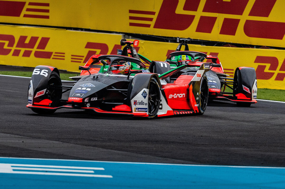 Audi's Formula E experience has boosted development of high-performance electric drivetrains Formula E race action
