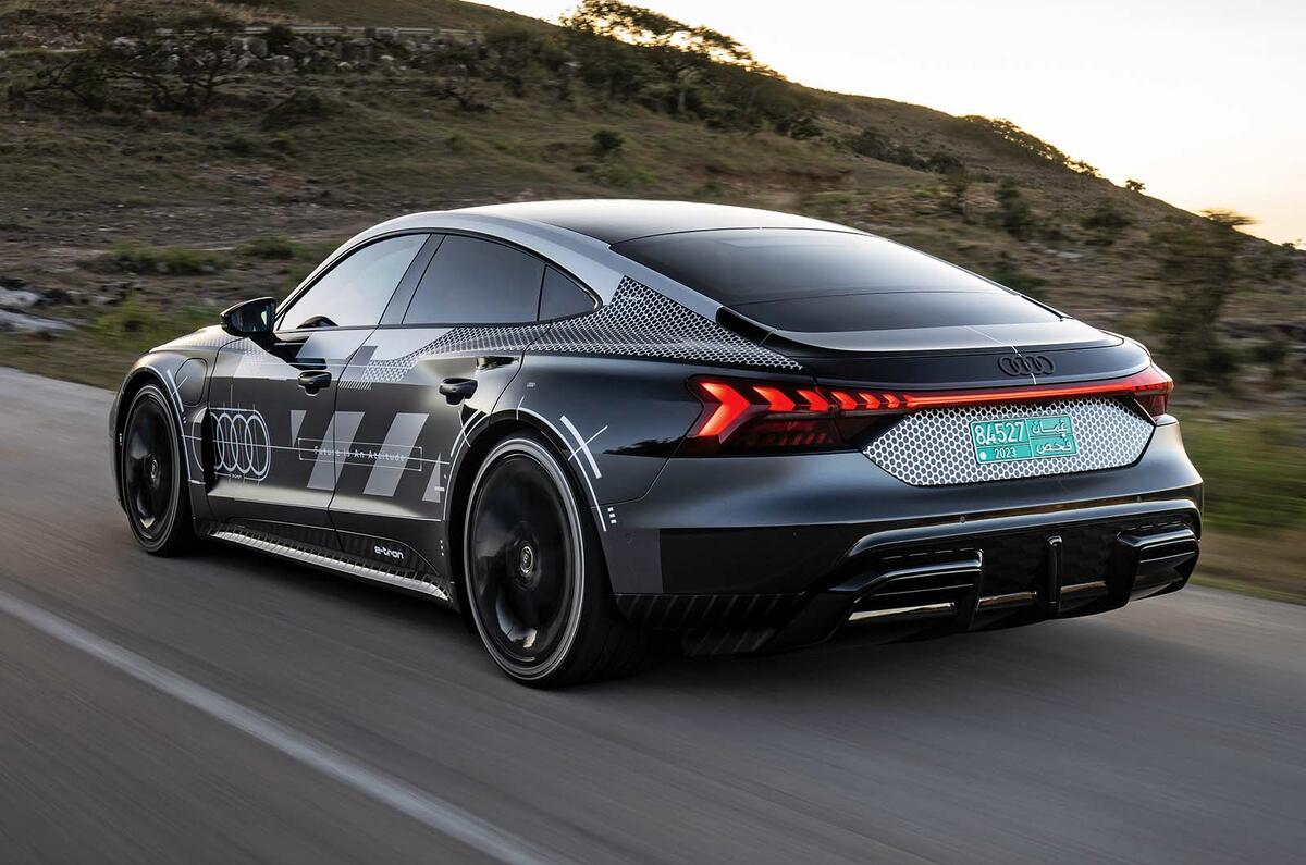 Audi E tron GT rear three quarter