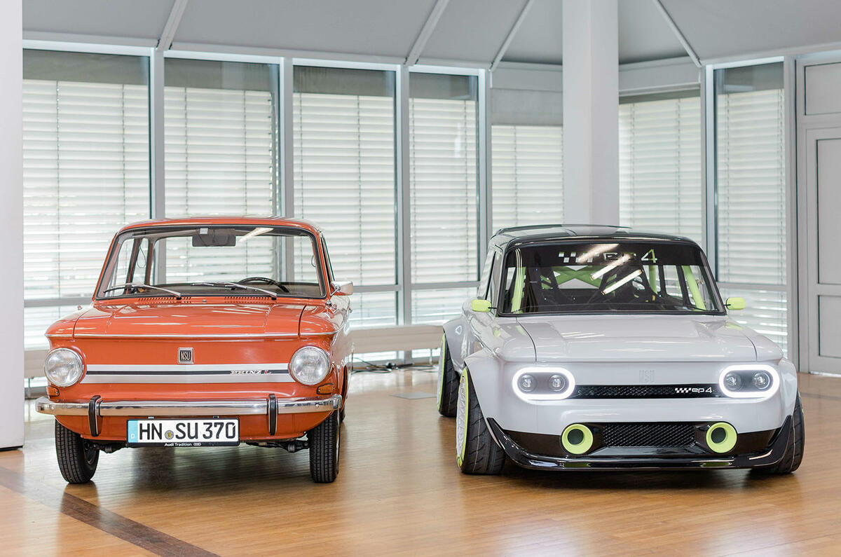 Audi EP4 EV with NSU Prinz Audi EP4 EV with NSU Prinz