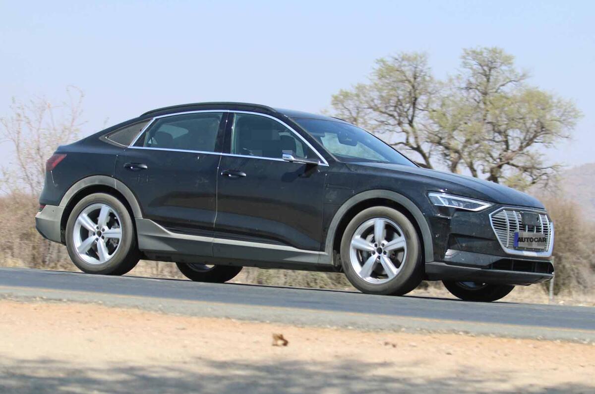 Audi e-tron Sportback spyshot side front