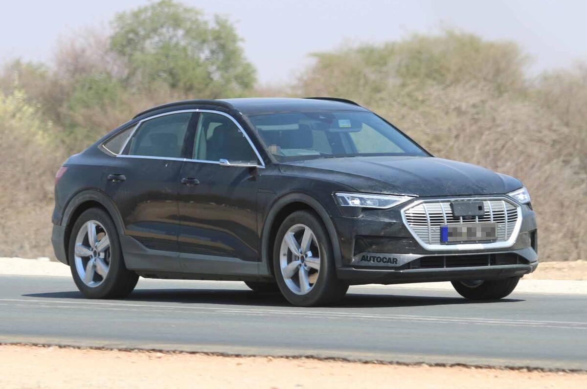 Audi e-tron Sportback spyshot front side