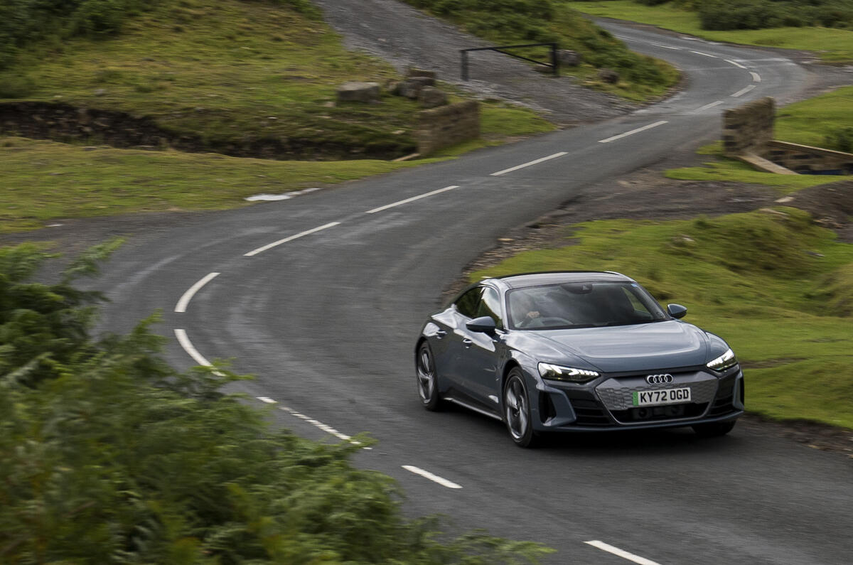 A crucial test for the Audi e-tron GT's 'gran turismo' DNA is how it drives on a sweeping A-road