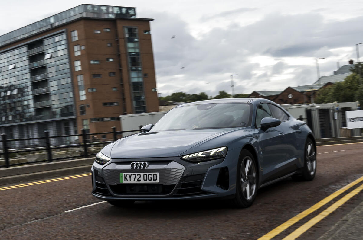 The Audi e-tron GT's virtual engine note also acts as a warning for other road users in urban environments The Audi e-tron GT's virtual engine note also acts as a warning for other road users in urban environments