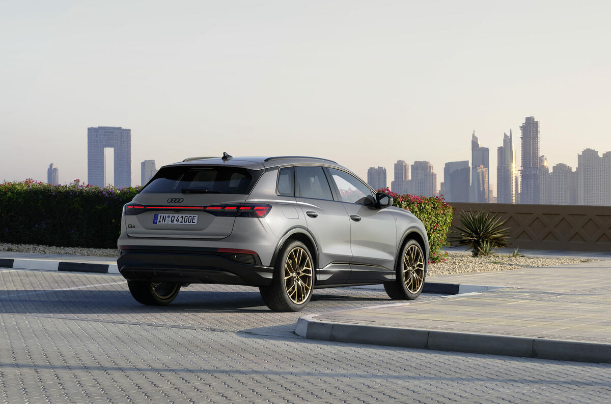 Twin-motor Audi Q4 55 e-tron quattro models boast 340PS, getting from 0-62mph in as little as 5.4sec Twin-motor Audi Q4 55 e-tron quattro models boast 340PS, getting from 0-62mph in as little as 5.4sec