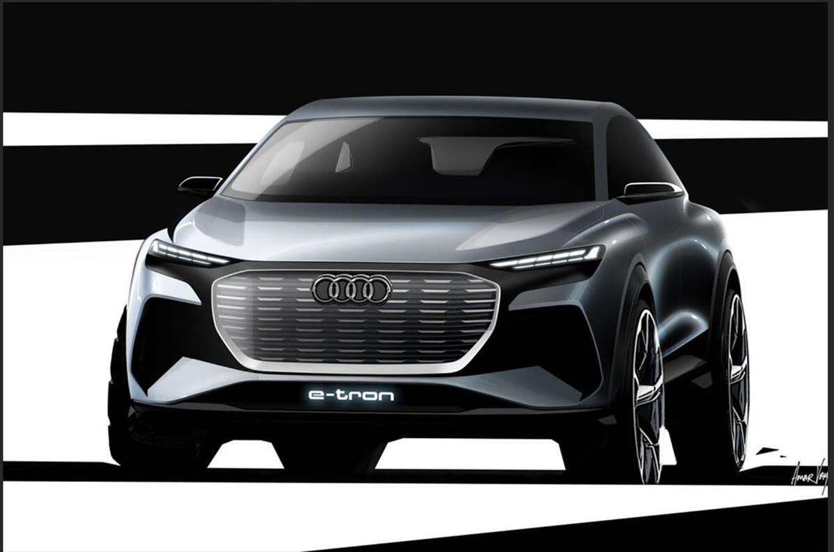 Audi Q4 e-tron sketches official - front end