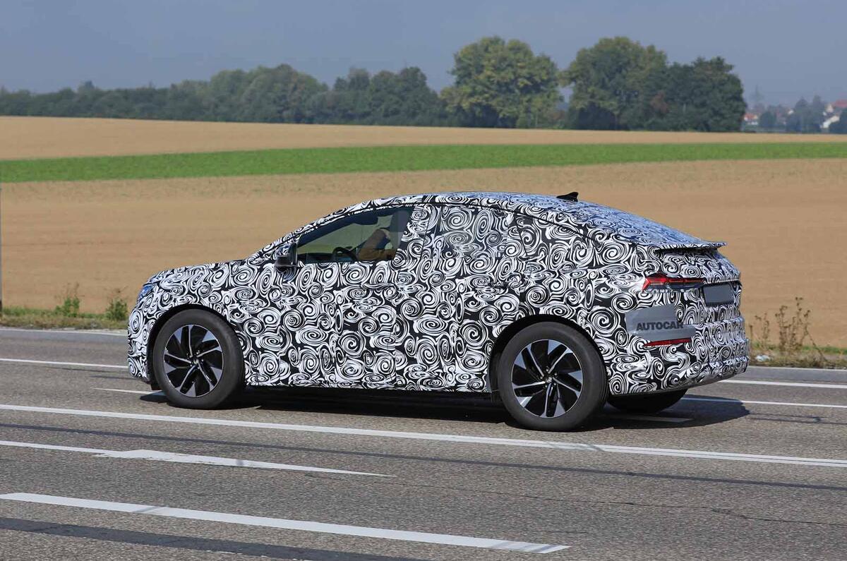 Audi Q4 E-tron Sportback spyshot side rear Audi Q4 E-tron Sportback spyshot side rear