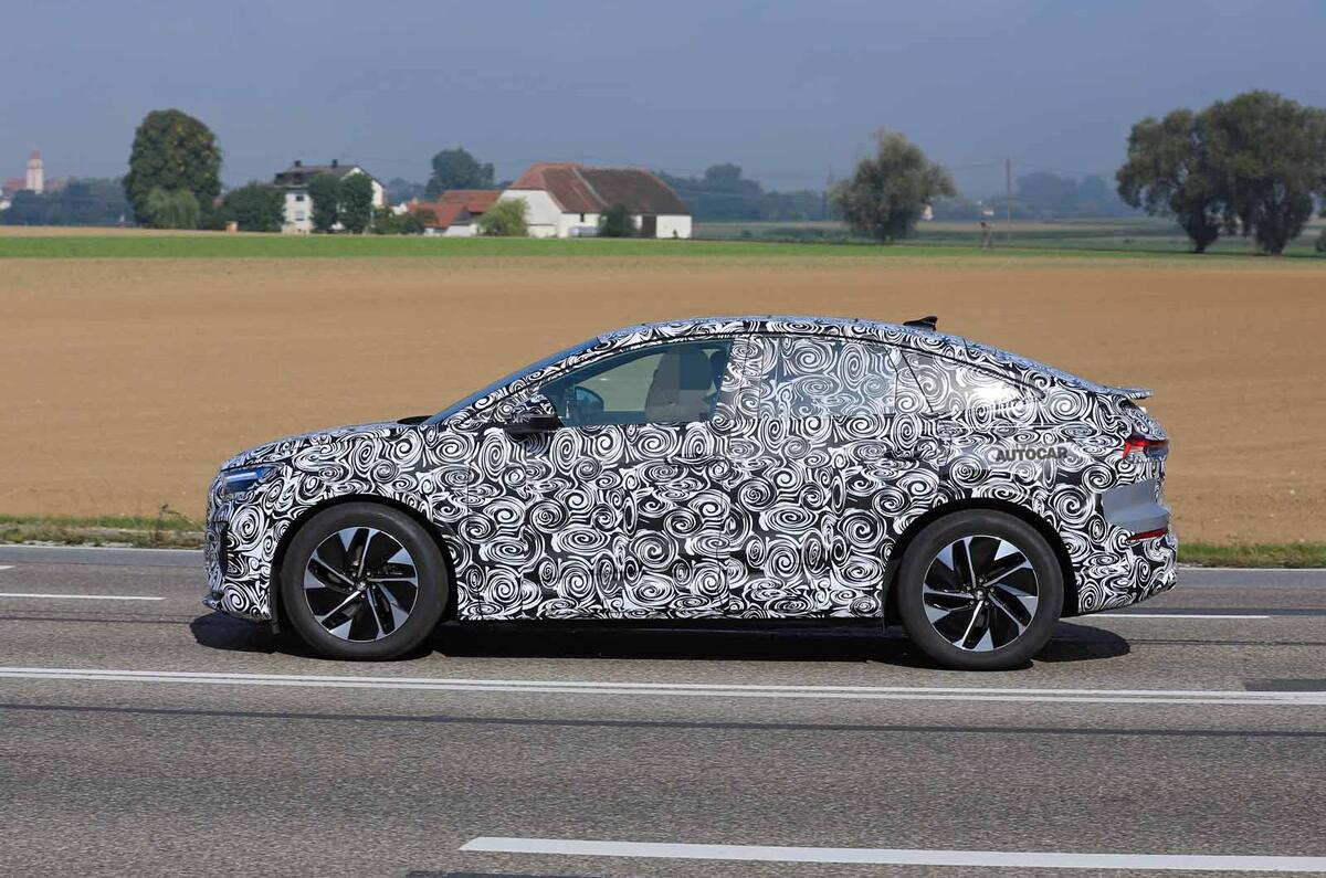 Audi Q4 E-tron Sportback spyshot side Audi Q4 E-tron Sportback spyshot side