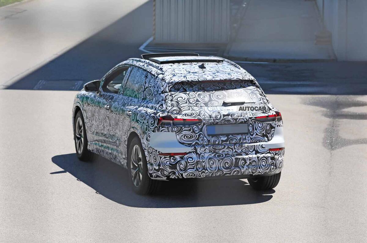 Audi Q4 E-tron Sportback spyshot rear side Audi Q4 E-tron Sportback spyshot rear side