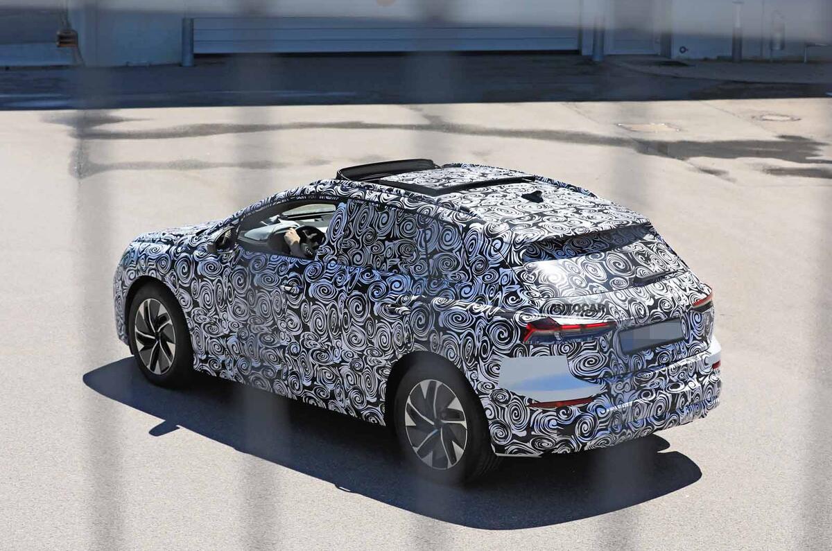 Audi Q4 E-tron Sportback spyshot side rear Audi Q4 E-tron Sportback spyshot side rear