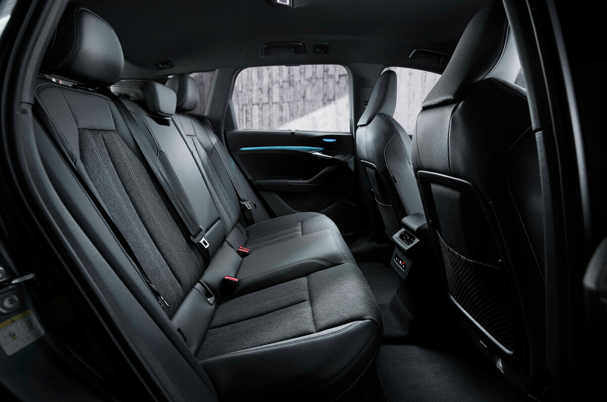 Audi Q6 e tron interior black rear seats Audi Q6 e tron interior black rear seats