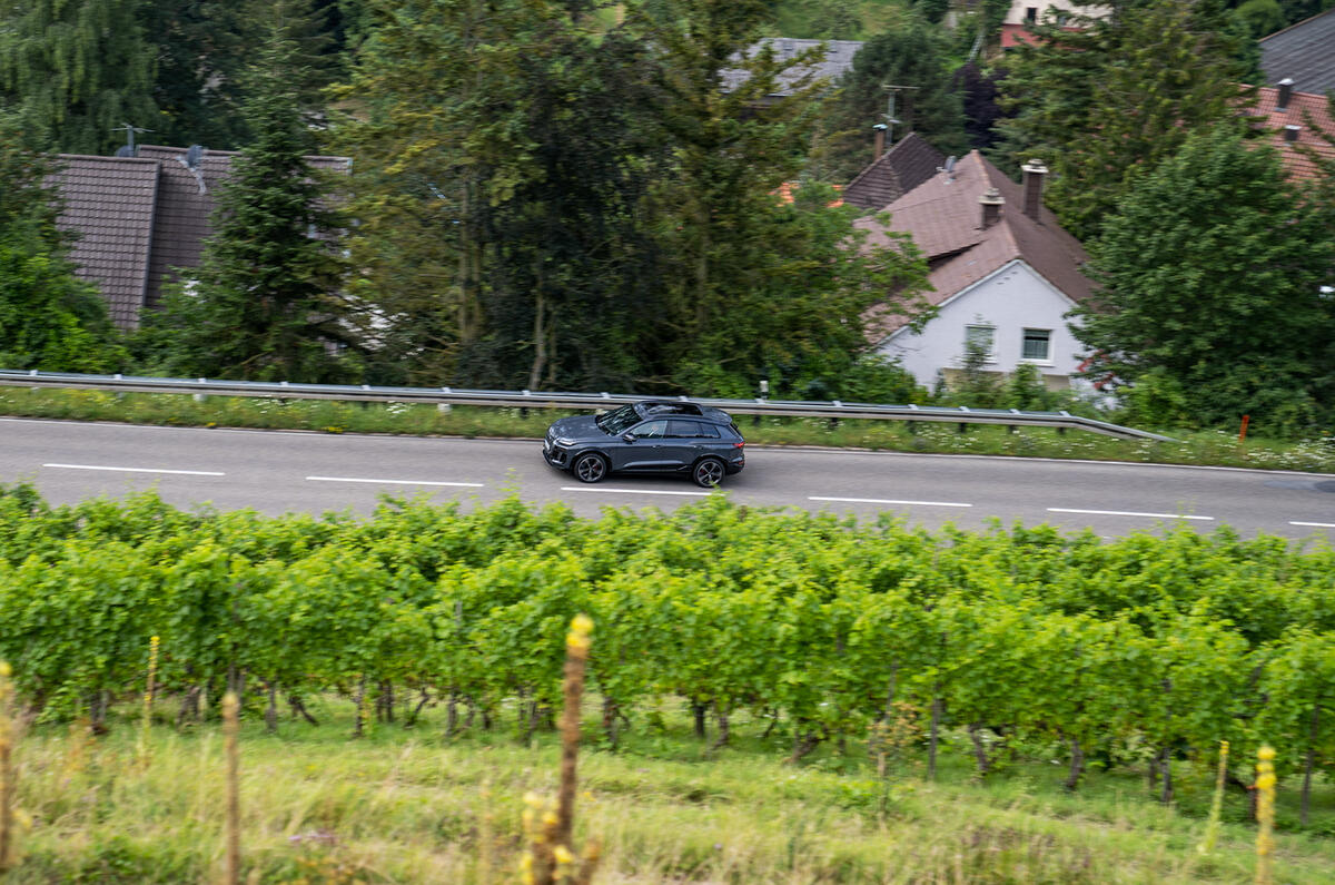Audi Q6 e tron on road elevated 1 Audi Q6 e tron on road elevated 1