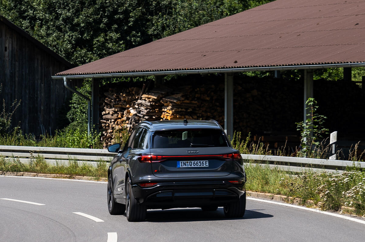 Audi Q6 e tron on road rear 1 Audi Q6 e tron on road rear 1
