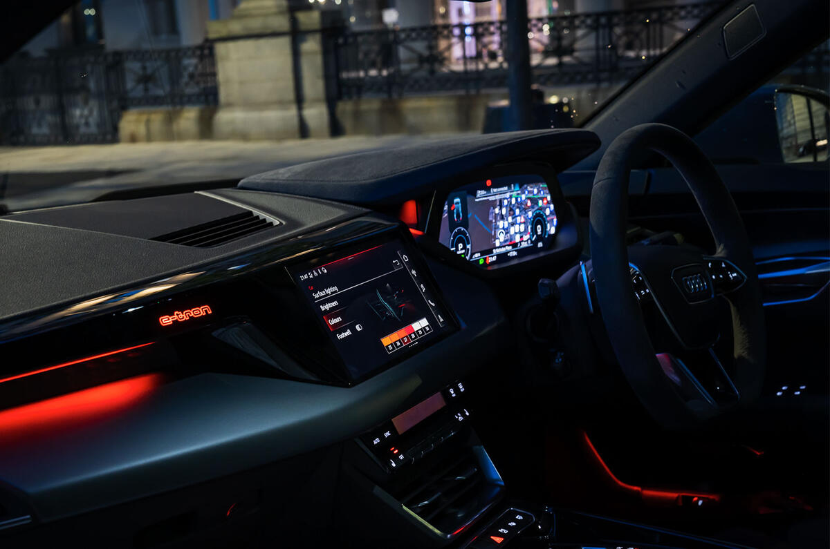 The Audi e-tron GT's high-tech cabin has been designed with a cosseting 'monoposto' concept The Audi e-tron GT's high-tech cabin has been designed with a cosseting 'monoposto' concept