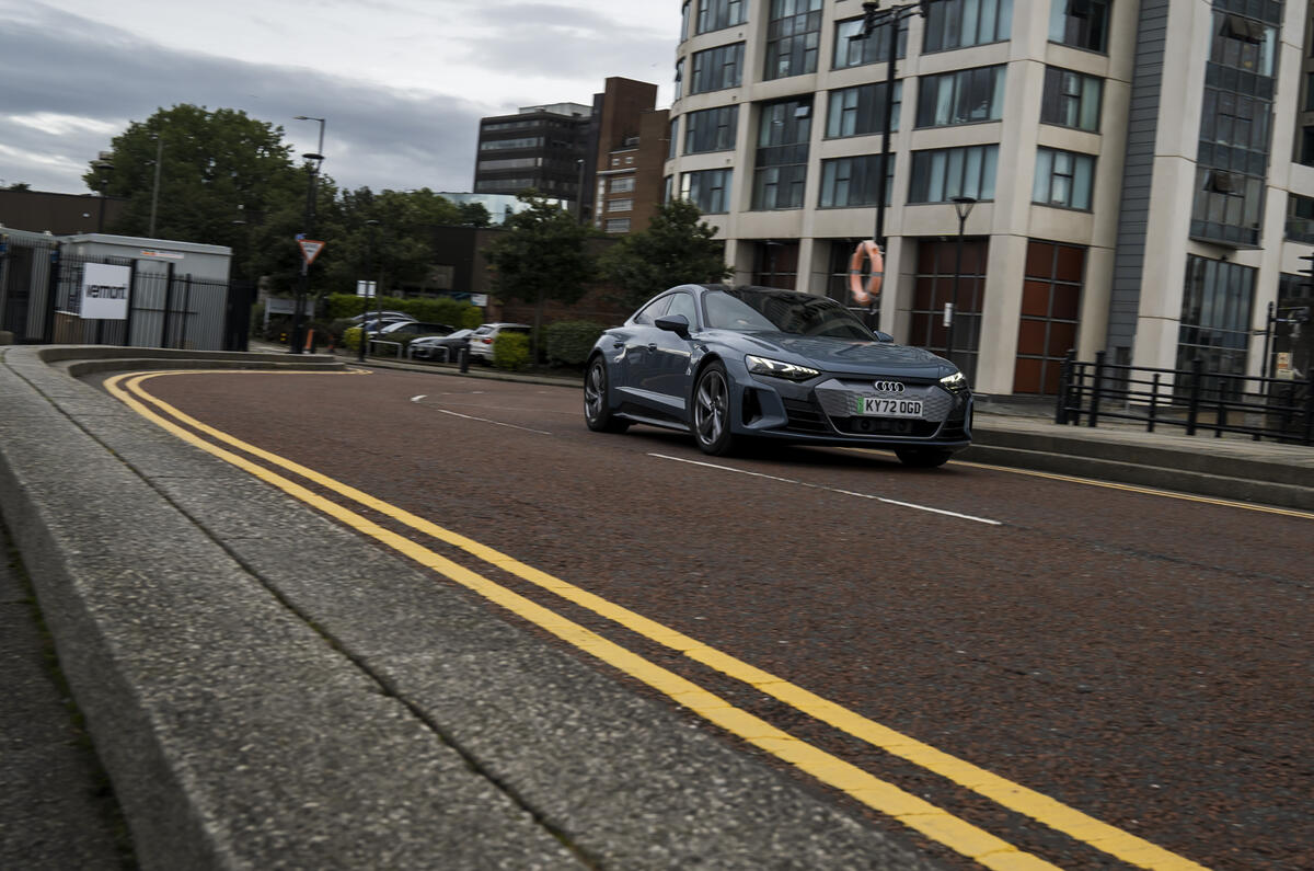 The Audi e-tron GT feels perfectly at home in Liverpool's labyrinthine maze of streets The Audi e-tron GT feels perfectly at home in Liverpool's labyrinthine maze of streets