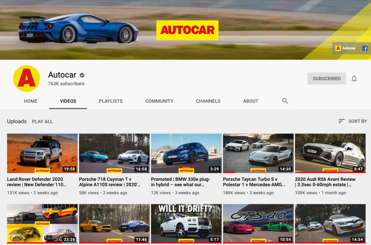 Autocar Youtube channel Autocar Youtube channel
