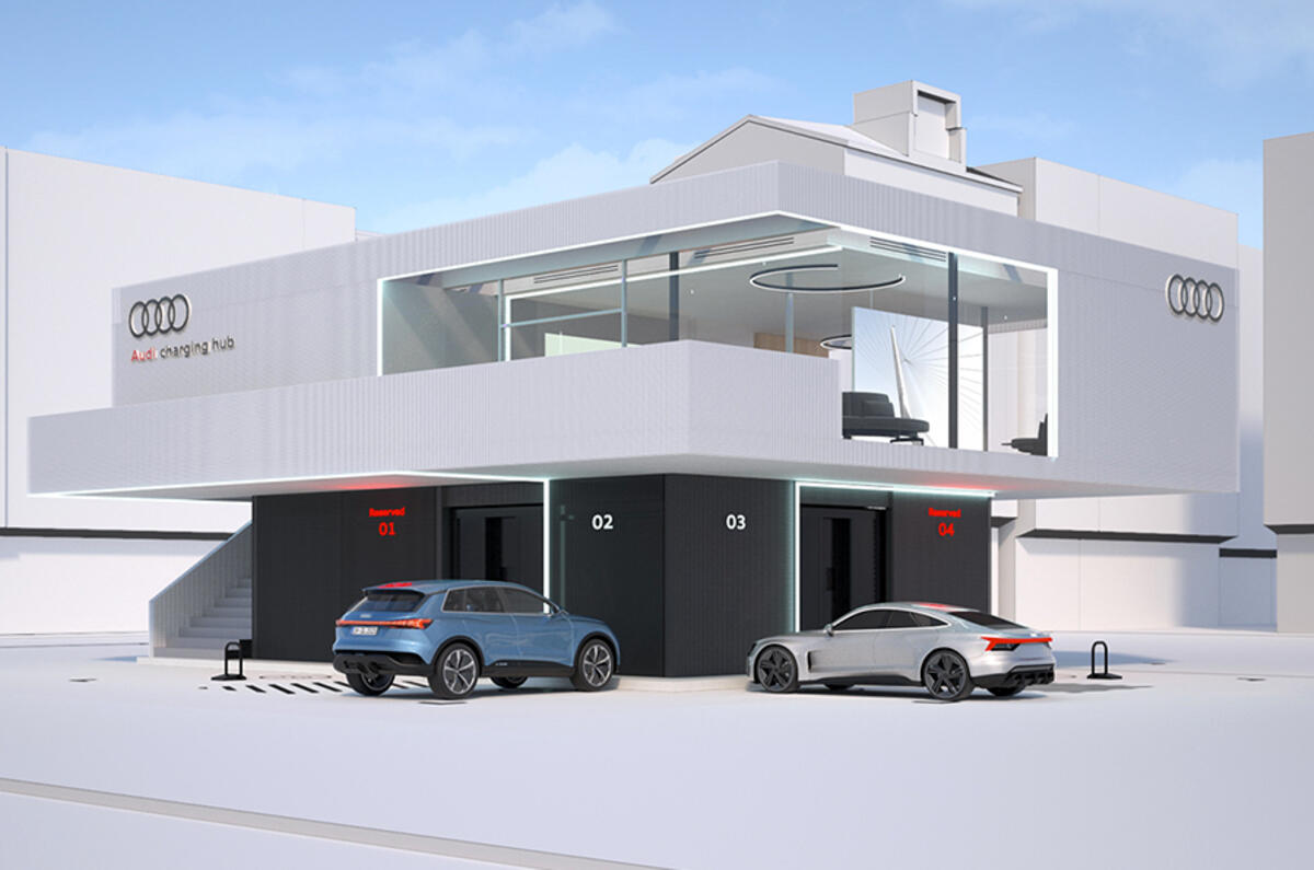 Audi is also rethinking the ‘petrol station of the future’, with modular lounge-style hubs Audi is also rethinking the ‘petrol station of the future’, with modular lounge-style hubs