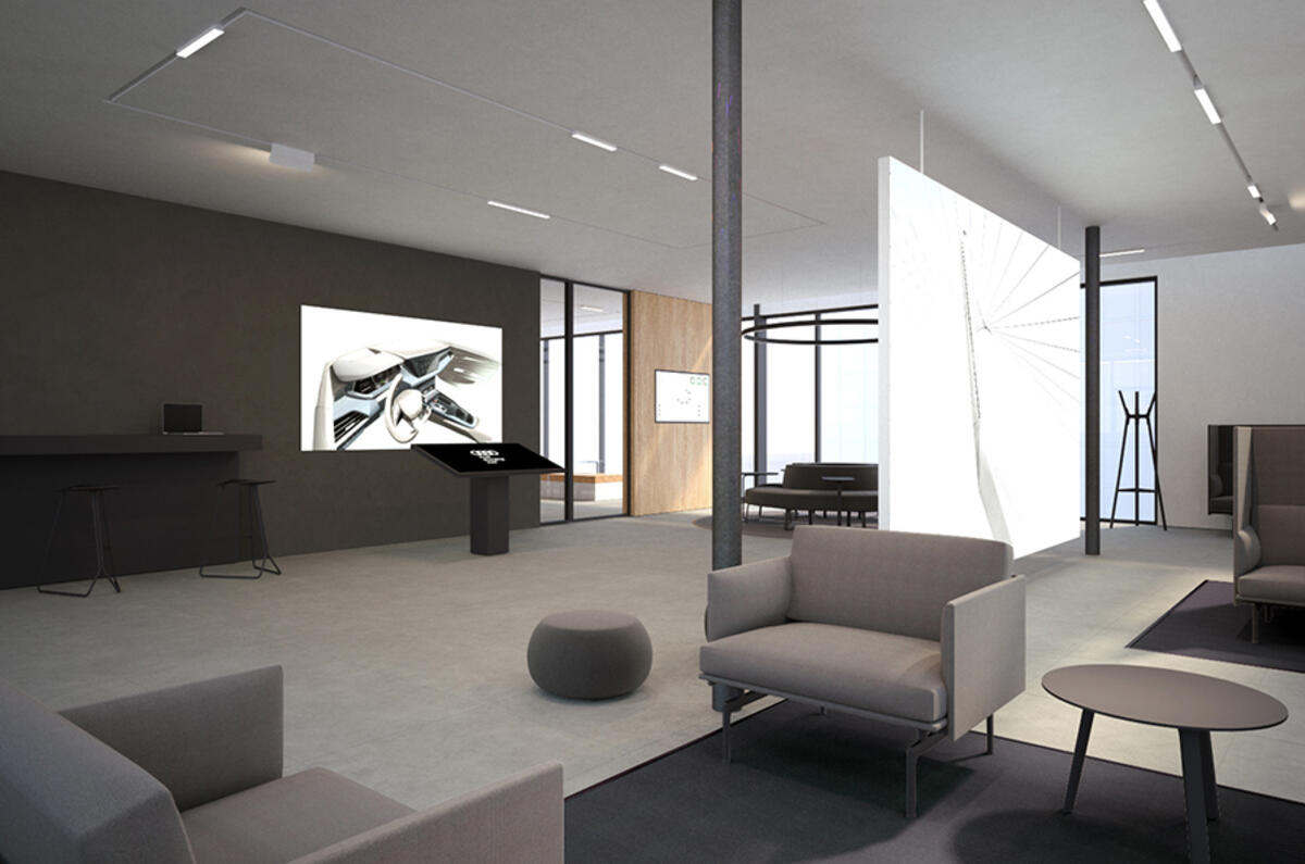 Drivers can pop to Audi hub's upstairs lounge to take a break and enjoy a coffee Drivers can pop to Audi hub's upstairs lounge to take a break and enjoy a coffee