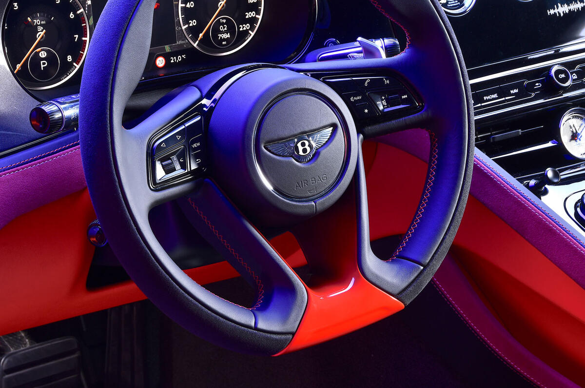 Bentley Batur 2022 steering wheel detail Bentley Batur 2022 steering wheel detail