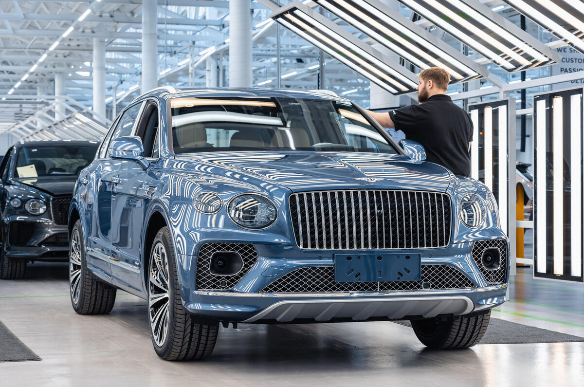 Bentley Bentayga 2023 front on production line