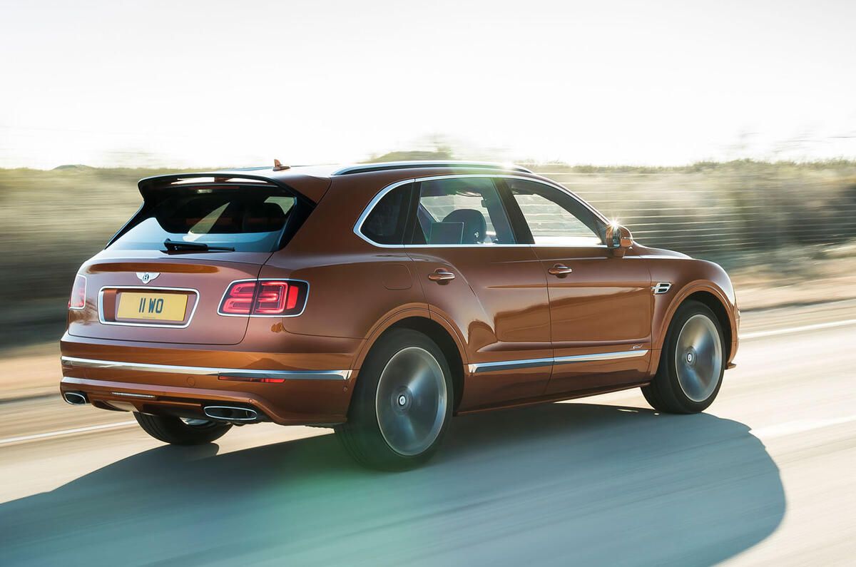 Bentley Bentayga Speed rear three quarters motion