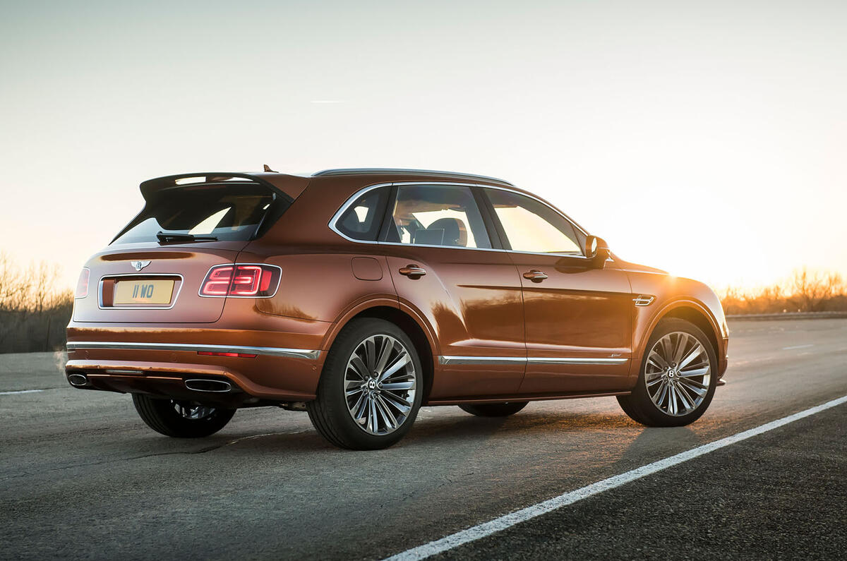 Bentley Bentayga Speed rear three quarters static