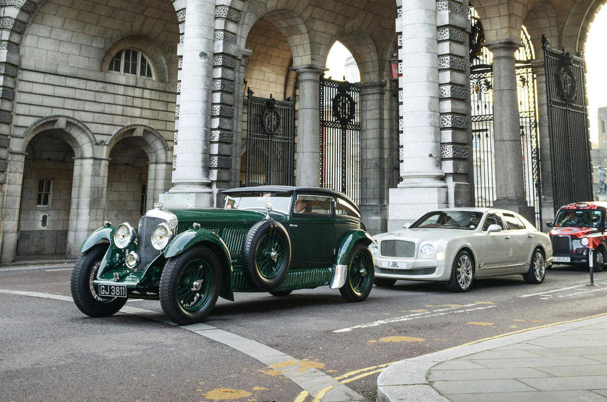 Bentley Blue Train Special London front quarter tracking arch Bentley Blue Train Special London front quarter tracking arch