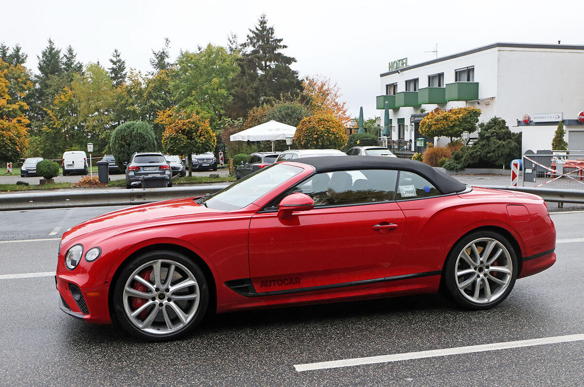 Bentley Continental GTC PHEV spy left side