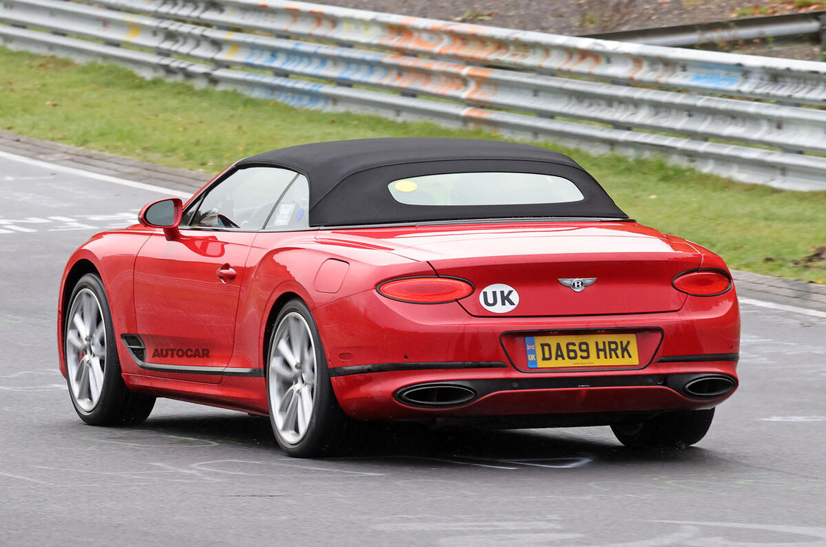 Bentley Continental GTC PHEV spy nurburgring rear