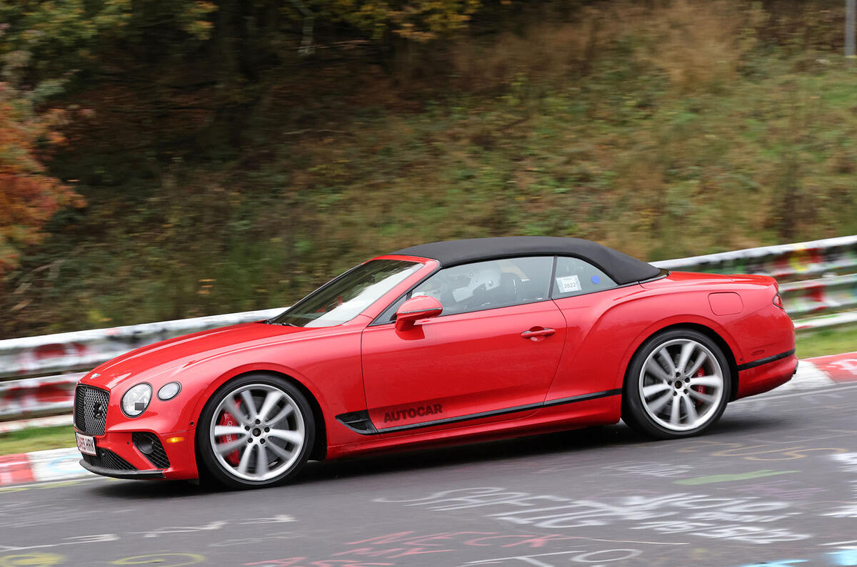 Bentley Continental GTC PHEV spy nurburgring side